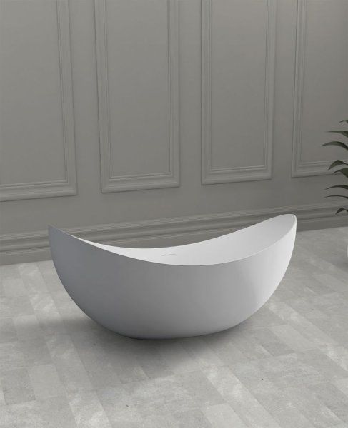 Ванна из искусственного камня ABBER Stein AS9633 180x80 белый матовый