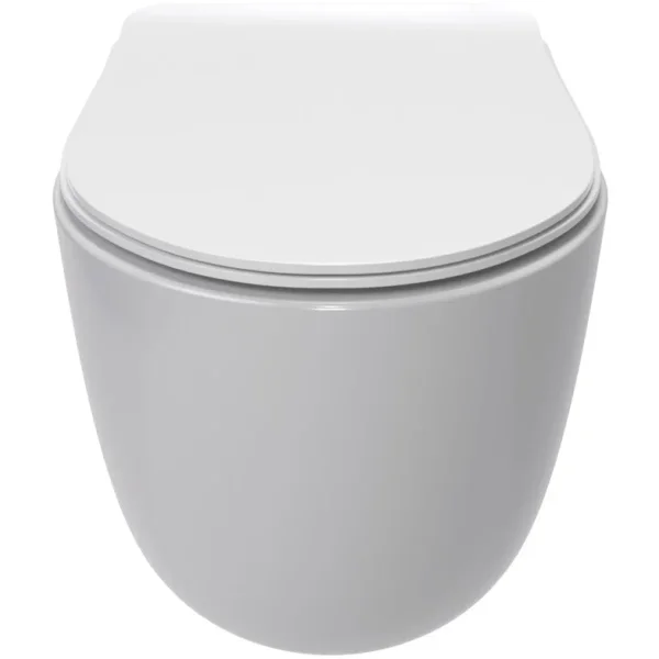 Унитаз подвесной AQUAme AQM2012 безободковый, торнадо, с сиденьем микролифт, белый глянец