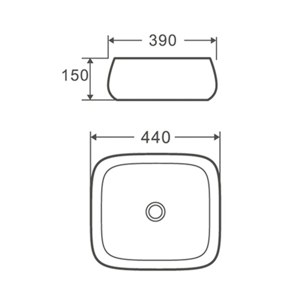 Раковина чаша Terminus Сицилия 01RN44x39x15W, белый