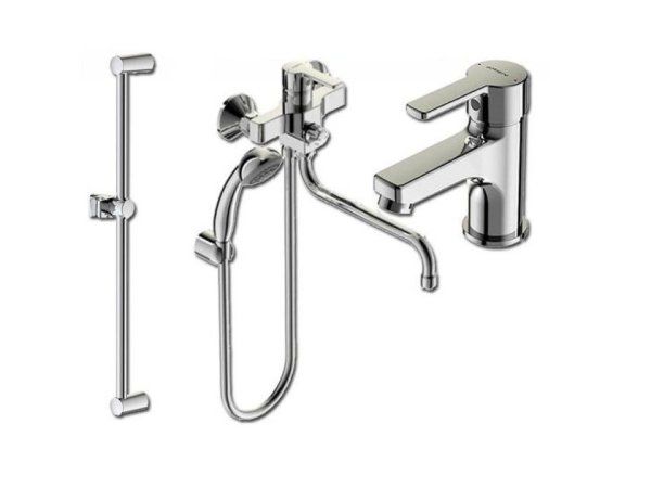 VIDIMA UNO BA379AA Комплект (Штанга для душа BA196AA + Смеситель для умывальника BA234AA + Смеситель для ванны/душа BA240AA)