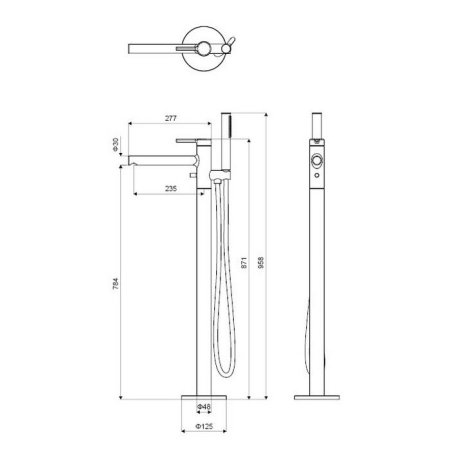 Смеситель для ванны отдельностоящий Excellent Pi AREX.1255WH белый матовый