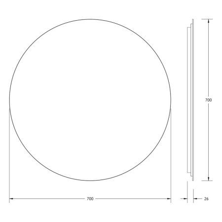 Зеркало с LED-подсветкой настенное Defesto Opti DF 2844 70x70