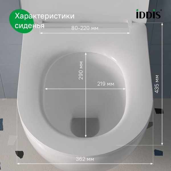 Универсальное сиденье для унитаза, 006, дюропласт, Soft Close, Easy Fix, IDDIS, 006DPSEi31