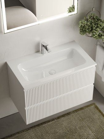 Тумба подвесная SANCOS Snob R 790х445х500, c двумя ящиками оснащенными доводчиками, Bianco, SNR80W