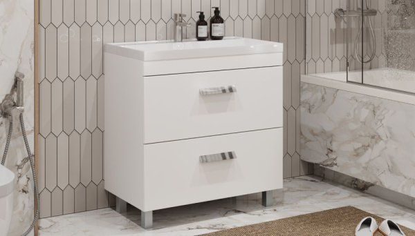 Тумба Velvex напольная Orlando 80, белый матовый (tn.ORL.CLA.80.2Y белый матовый)