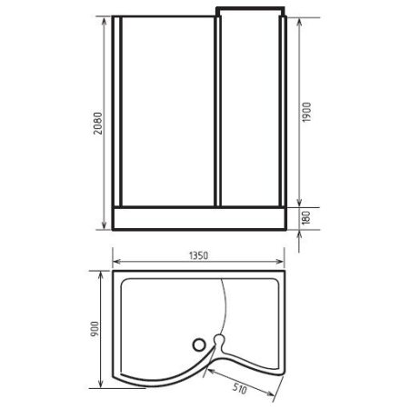 Стекло для душевого уголка Dorff Hawaii HAW-LC-135090-GL