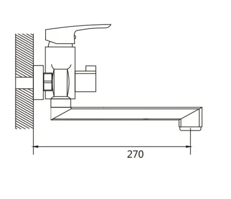 Смеситель для ванны однорычажный  Shevanik S8502T, Оружейная сталь