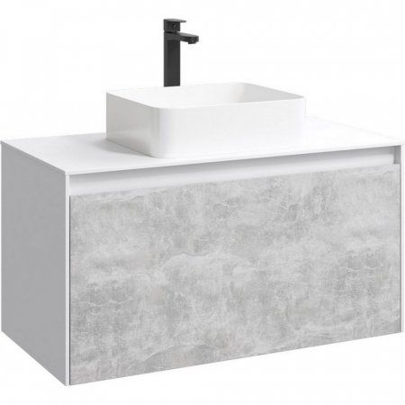 Мебель для ванной Aqwella 5 stars Mobi MOB0112W+MOB0712BS 120 белый/бетон светлый