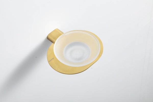 Мыльница стеклянная Gappo G3TE09NR02YS-3HM, золотой сатин