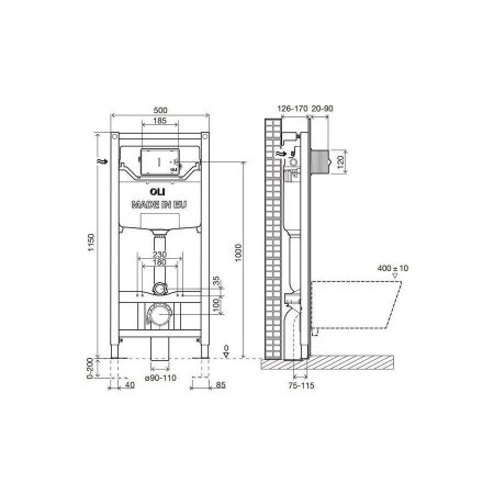 Система инсталляции для унитазов Oli 120 100409m