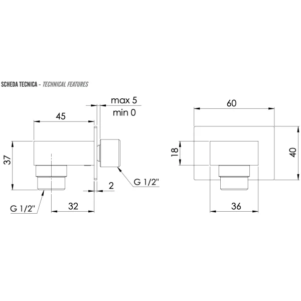 Подключение для душевого шланга Remer 309W