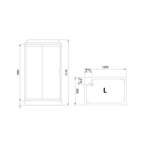 Душевая кабина 120x80x217 см Royal Bath RB8120HP2-M-L матовое