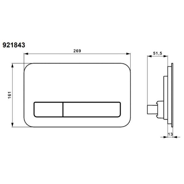 Кнопка смыва Villeroy & Boch ViConnect 921843RB черный глянцевый