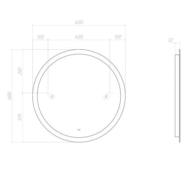 Зеркало VIGO Otti Comfort 600 (183)