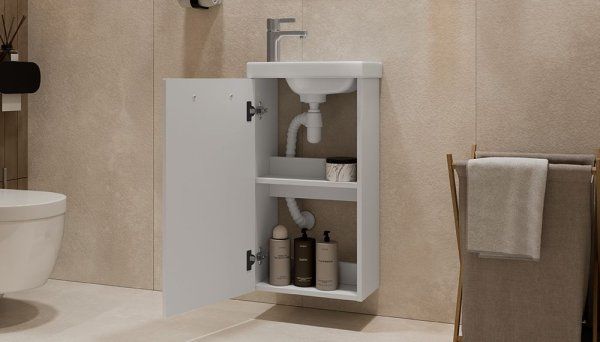 Тумба Velvex подвесная Estea 40.1D, белый матовый (tp.EST.MOD.40.1D)