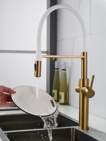 Смеситель для кухни Shevanik S478G, Золотой сатин