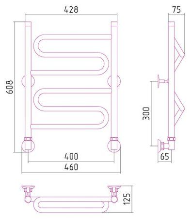 Полотенцесушитель водяной Стилье Вариация 60х40