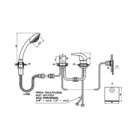 Смеситель Rav Slezak Dunaj D463.5P для ванны хром