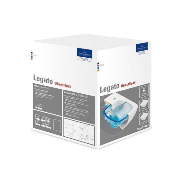 Унитаз подвесной Villeroy & Boch Legato 5663RLR1 микролифт, альпийский белый CeramicPlus