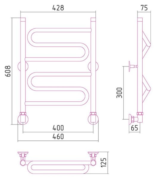 Полотенцесушитель водяной Стилье Вариация 60х40