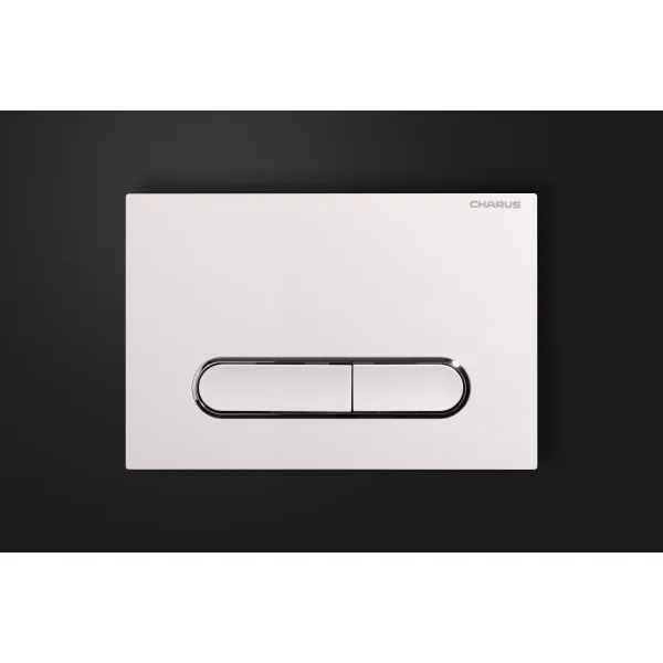 Кнопка смыва Charus Magnus FP.340.11.01 для инсталляции, белый глянец/хром/белый глянец