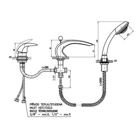 Смеситель Rav Slezak Dunaj D472.5S для ванны хром