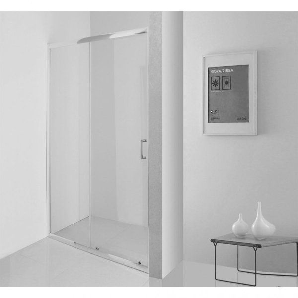 Душевая дверь в нишу BelBagno Uno UNO-195-BF-1-155-C-Cr 155 прозрачное стекло