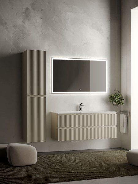 Тумба подвесная SANCOS Snob R 1195х445х500, c двумя ящиками оснащенными доводчиками, Beige Soft, SNR120CE