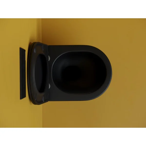 Унитаз подвесной Ceramica Nova Metropol CN4002TMB безободковый, торнадо, с сиденьем микролифт, черный матовый