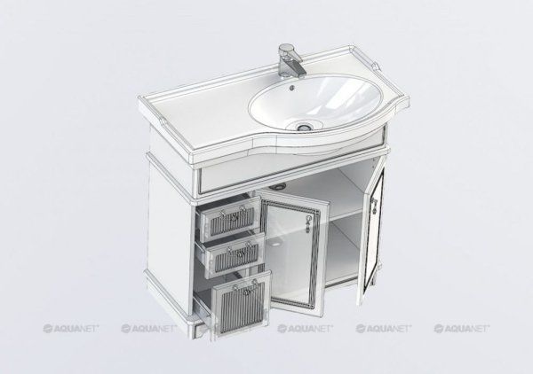 Тумба под раковину Aquanet Луис 00176985 90 бежевая R