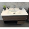 Тумба-умывальник COMFORTY "Франкфурт-75" дуб шоколадно-коричневый с раковиной COMFORTY 75E