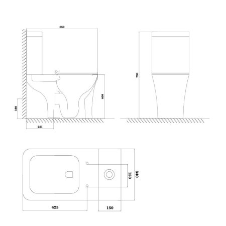 Унитаз-компакт OLIVE'S белый, сиденье дюропласт PORTO (PR31126DP)