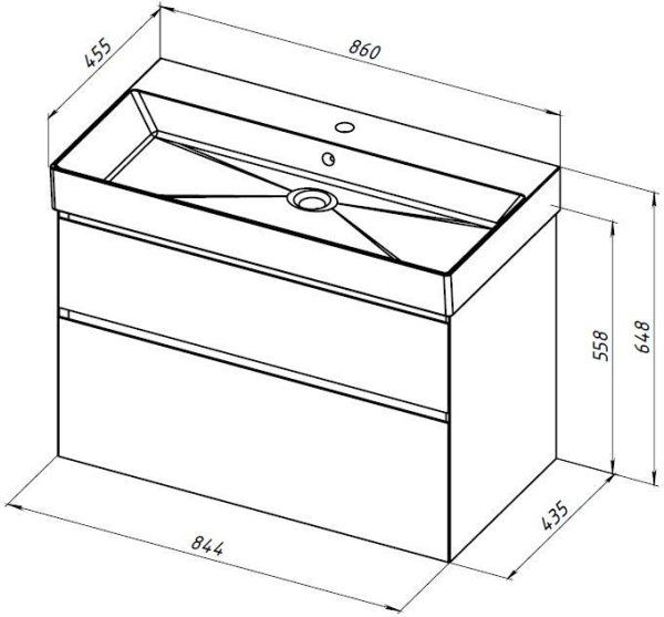 Тумба под раковину Allen Brau Infinity 85 1.210026.WM белый матовый
