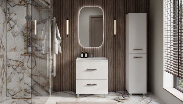 Пенал напольный Velvex  Orlando 190, белый матовый (pn.ORL.40 белый матовый)