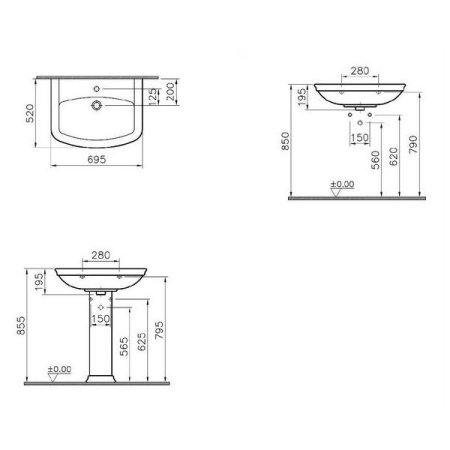 Раковина VitrA Serenada 4218B003-0001 69