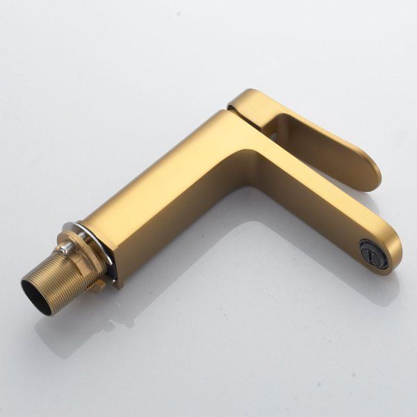 Смеситель для ванны однорычажный с гайкой Shevanik S4501G, Золотой сатин