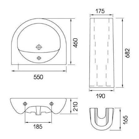 Раковина Cersanit Greta  UM-GRE55/1 55