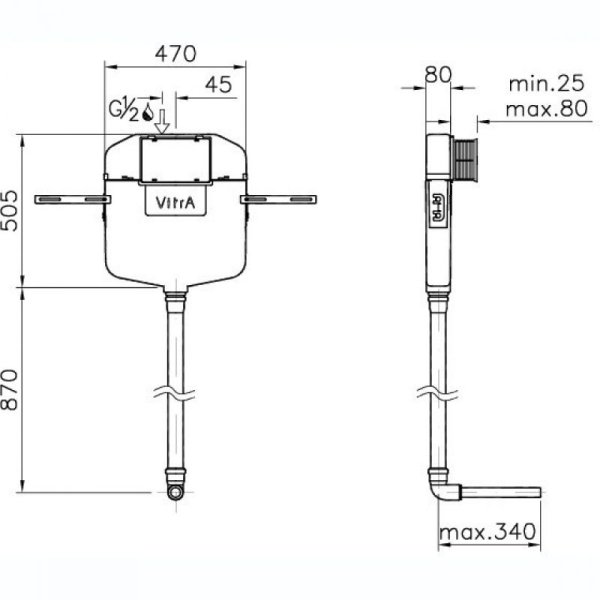 Бачок скрытого монтажа VitrA 742-1700-01 для унитаза