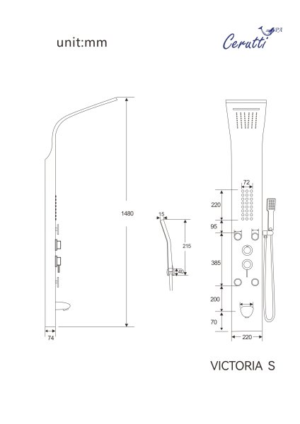 Панель VICTORIA S душевая Ceruttispa CT9976