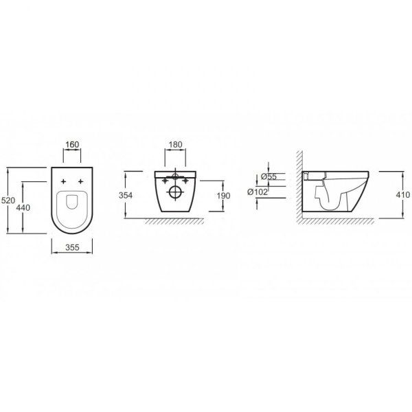 Комплект унитаз Jacob Delafon Rodin+ E21749RU-00 + инсталляция + кнопка + крышка