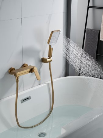 Смеситель для ванны Shevanik S4552G, Золотой сатин