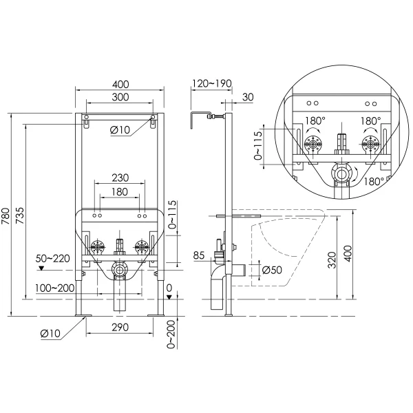 Инсталляция для биде Ceramica Nova Balance CN122001