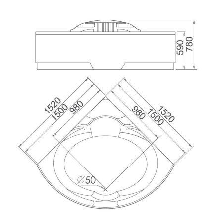 Акриловая ванна Gemy G9082 K с гидромассажем