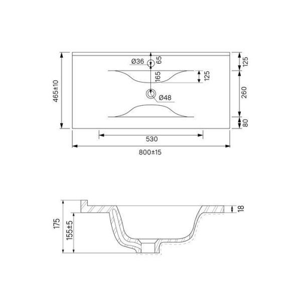 Тумба с умывальником IDDIS подвесная 80 см белая/черный мрамор Cloud (CLNPO8ZQ0BPO0iZW95PTK)