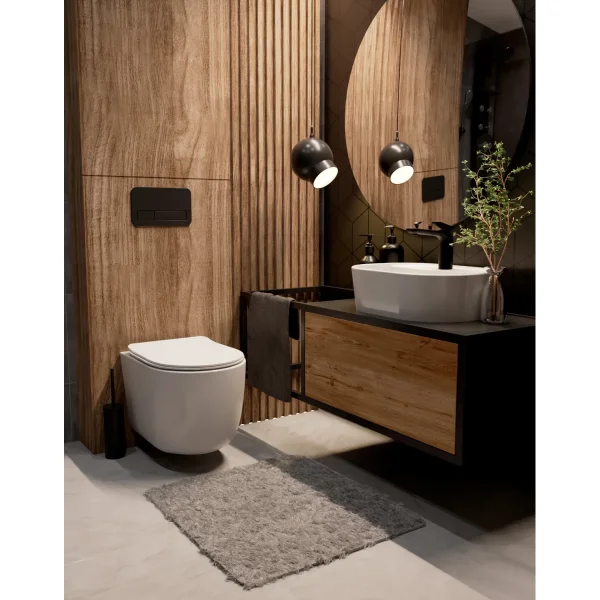 Унитаз подвесной AQUAme AQM2012 безободковый, торнадо, с сиденьем микролифт, белый глянец