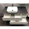 Тумба-умывальник COMFORTY "Прага-120" дуб белый с антрацитовой столешницей, с раковиной COMFORTY T-Y9378