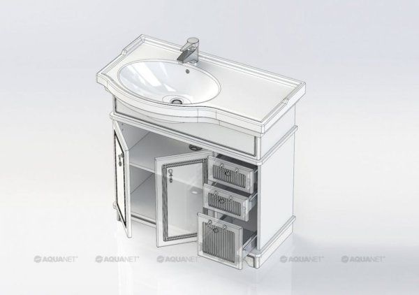 Тумба под раковину Aquanet Луис 00176987 90 темный орех R