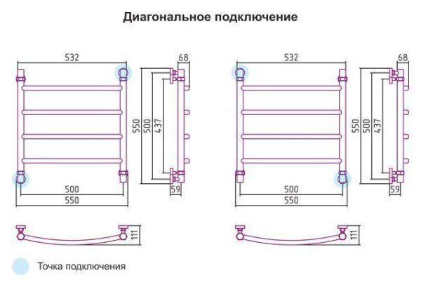 Полотенцесушитель водяной Сунержа Галант 500х500 белый