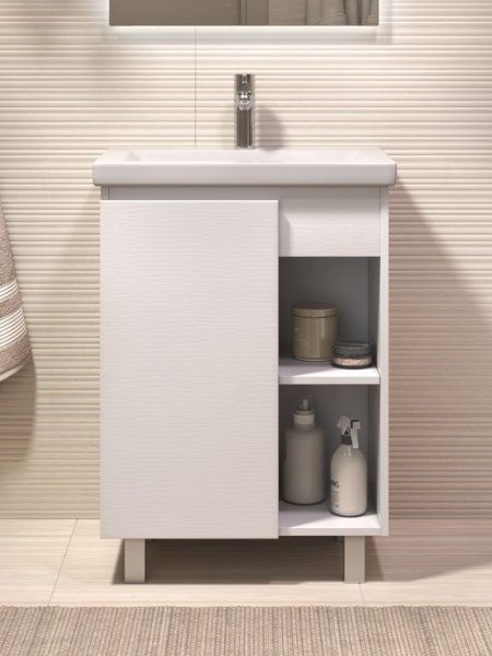 Тумба под раковину VIGO Milos 600-1-0 (Como) белый, поставляется в разобранном виде (316 белый)