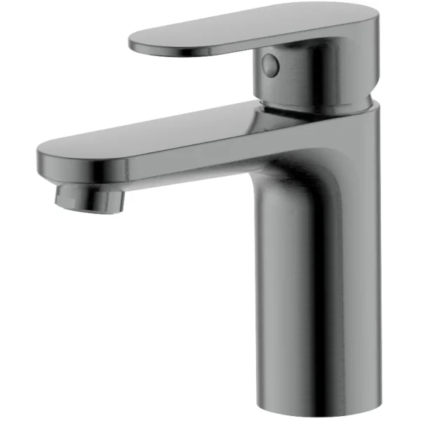 Смеситель для раковины Aquatek Ника AQ1812BGM с гигиеническим душем, без донного клапана, оружейная сталь матовый